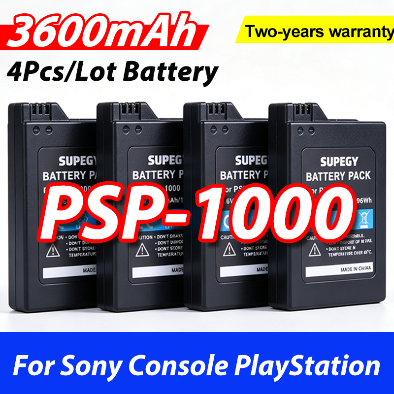Gaming Console New - 4 szt./zestaw 3.6V 3600mAh PSP-1000 PSP1000